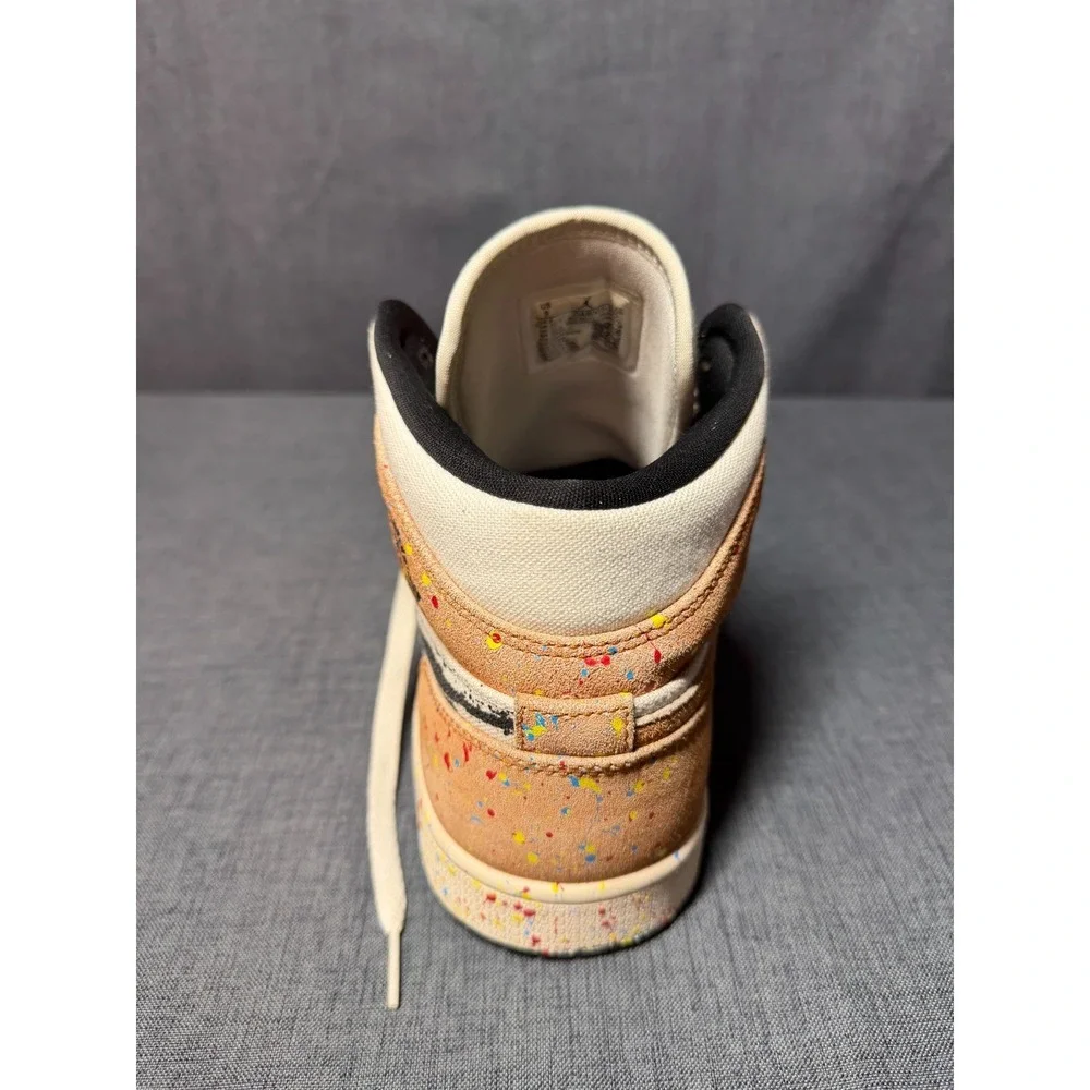 Nike‎ DA8005-100 Air Jordan 1 SE Mid Brushstroke Paint Splatter Mens SZ 9